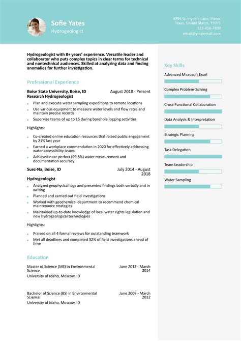 Science Resume Examples And Templates For 2025