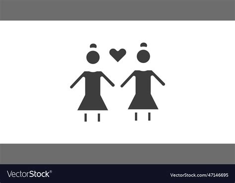 Lesbian Couple Icon Filled Couple Icon Royalty Free Vector