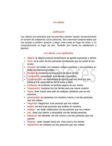 Los Valores PDF Descarga Gratuita