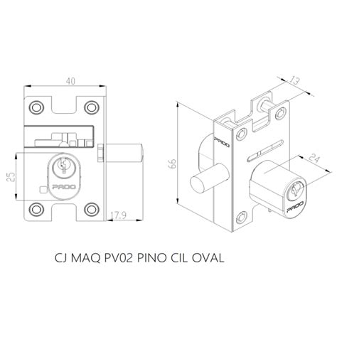 Fechadura Pado Porta De Vidro MAQ IX PV02 Pino CIL Oval CR