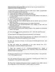 Mastering Stereochemistry: Assignments & Molecule Configurations ...