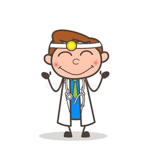 Illustration Karikatur Doktor Blushing Expression Vector Stock