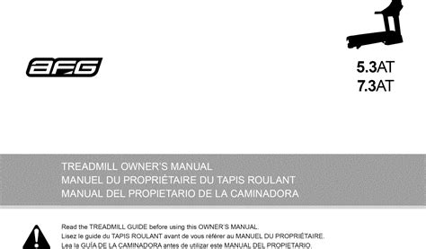 AFG 5.3AT 1605758L User Manual TREADMILL Manuals And Guides