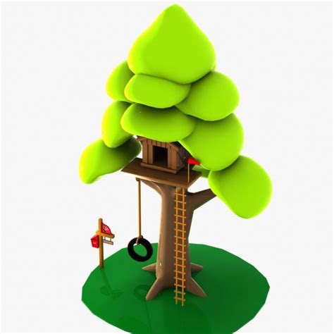 Cartoon Tree House 3d Model 15 Max Obj Unknown Fbx 3ds Free3d