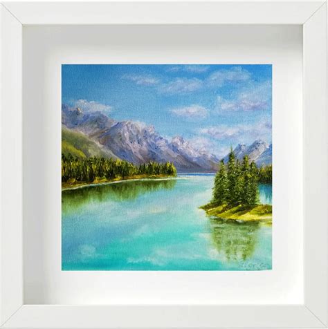 Spirit Island Canada Painting Original Art Maligne Lake | Etsy