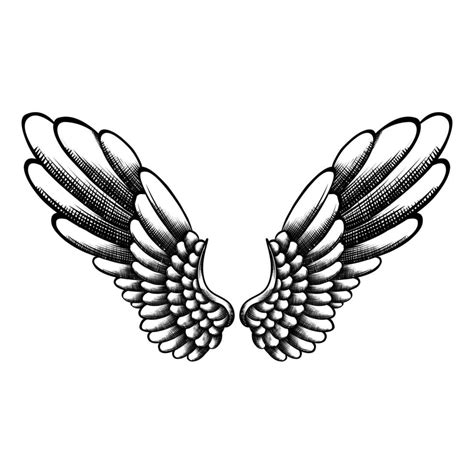 Vector angel wings tattoo design 22658985 Vector Art at Vecteezy