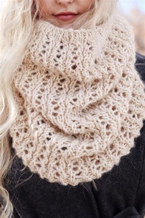 Snowfall Cowl Knitting Pattern Darling Jadore Lace Knit Cowl Scarf