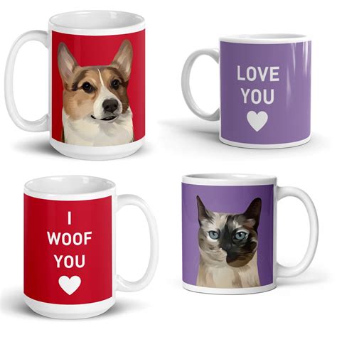 Custom Pet Portrait Mug Custom Portrait From Photo Dog Lover Mug Dog