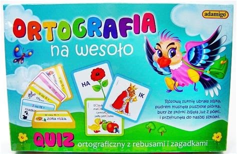 Ortografia na wesoło Quiz ortograficzny z rebusami i zagadkami Adamigo