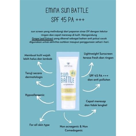 Emina Sun Battle Spf Pa Lazada Indonesia