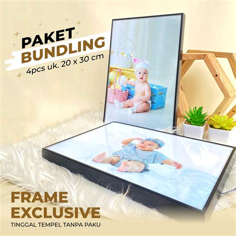 Jual PAKET 4 PCS CETAK FOTO BINGKAI 3D UKURAN 20x30 Cm BINGKAI