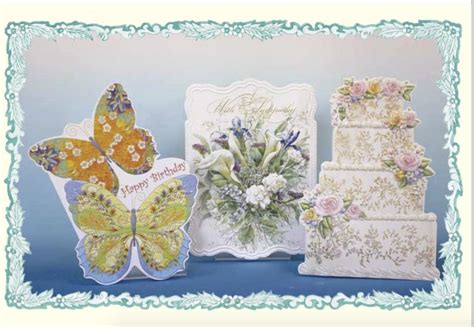 Three Different Types Of Greeting Cards With Flowers And Butterflies On