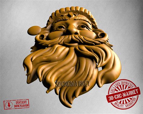 Santa Claus 3d Stl Model 10127 For Cnc Router Engraver Etsy Canada