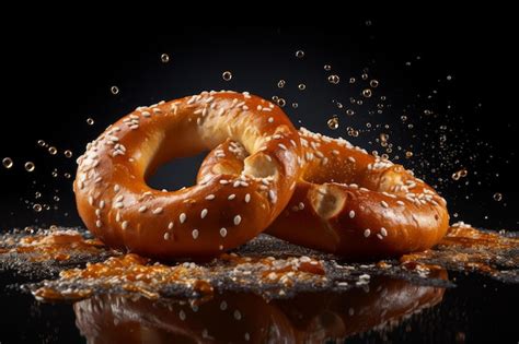 Premium Photo Scrumptious Soft Baked Pretzel With Salt Generate Ai