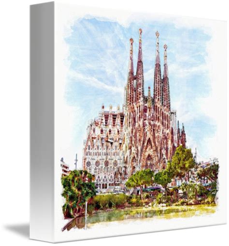 La Sagrada Familia By Marian Voicu Watercolor Paintings Watercolor