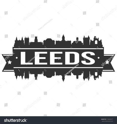 Leeds England Skyline Silhouette City Vector Stock Vector Royalty Free