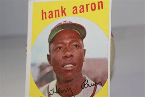 Hank Aaron Baseball Card Braves Topps Card By Vintagebyviola