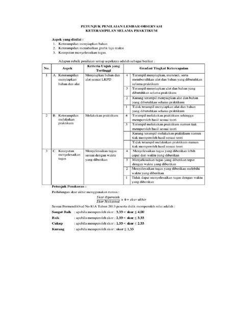 Contoh Rubrik Penilaian Sikap Diskusi Pdf