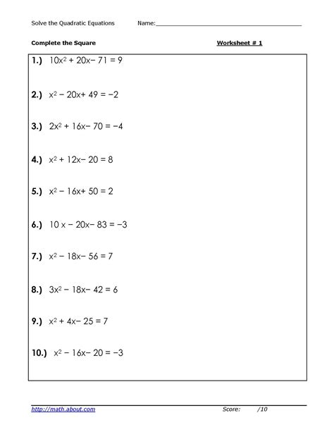 Solving Quadratic Equations By Quadratic Formula Worksheet With Answers Equations Worksheets