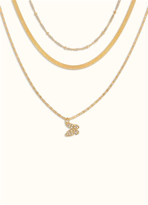 Gold Butterfly Stack Necklace Jewelry Azazie