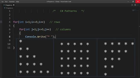 C Patterns Star Pattern Program Learn Coding YouTube