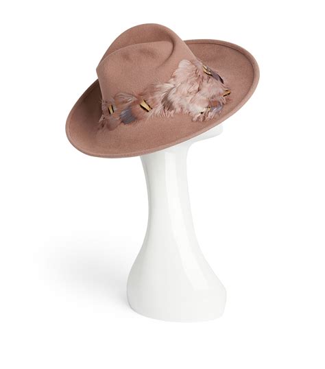 Rachel Trevor Morgan Pink Feather Trilby Hat Harrods Uk