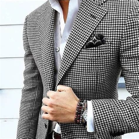 Black White Checkered Men Suit Wedding Suits For Men Blazer Prom Party