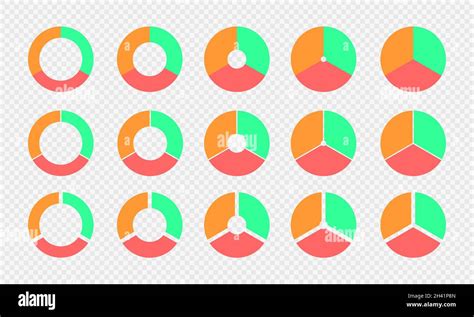 Torten Und Donut Diagramme Festgelegt Kreisdiagramme In 3 Abschnitte