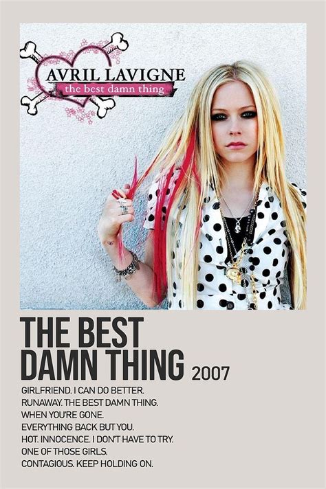 the best damn thing 2007 by avril lavigne album cover art print poster