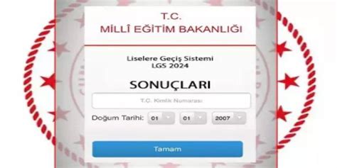 LGS sonuçları sorgulama Sonuc meb gov tr ekranı 2024 LGS sonuçları