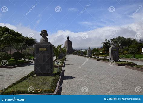 Equator Line In Mitad Del Mundo Middle Of The World Monument Near