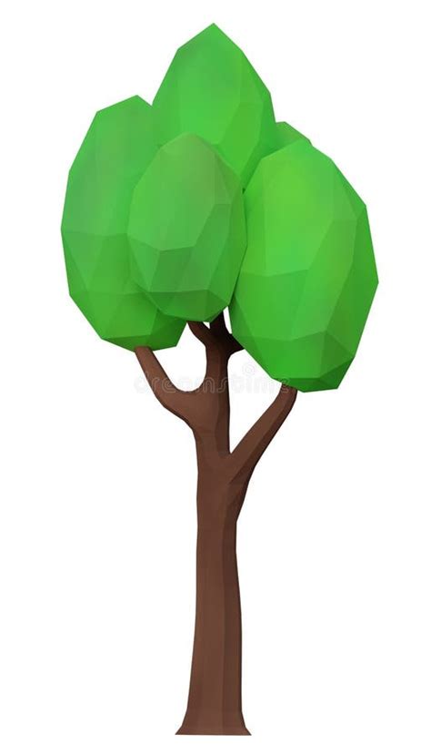 Tree Low Poly 3d Rendering Stock Image Illustration Of Triangle