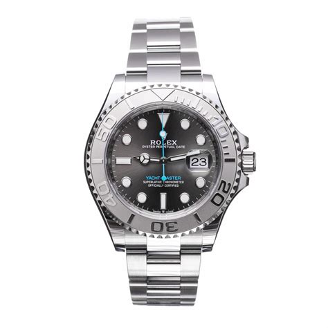 s/s Rolex Yacht-master Grey Dial Powder Blue Hand – H&M Watches