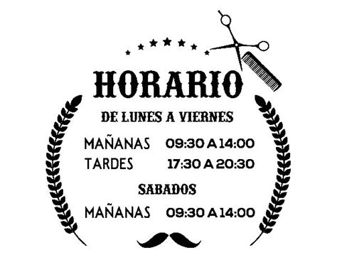 Vinilo Con Horario Para Barber As Peluquer As Y Barber Shop