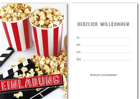 Einladung Geburtstag 5 Stück Popcorn Tüten Karte im Format 10 5