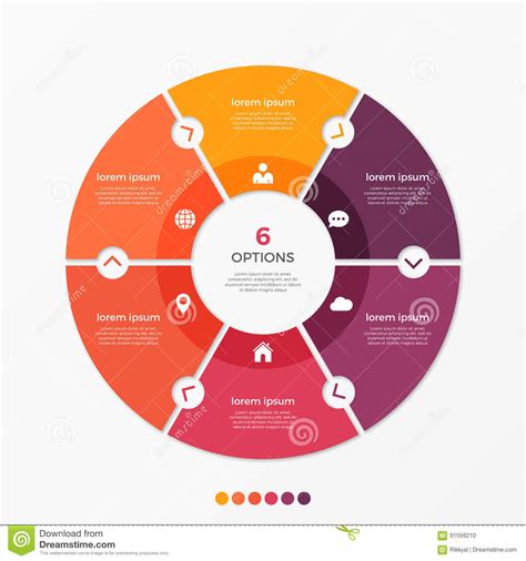 Infographic Schablone Des Kreisdiagramms Mit Wahlen Vektor Abbildung