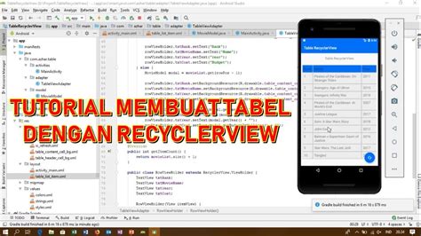 Tutorial Membuat Tabel Dengan RecyclerView Android Studio YouTube