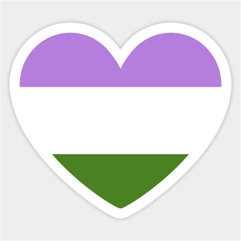 Lgbt Genderqueer Pride Flag Heart Genderqueer Sticker Teepublic