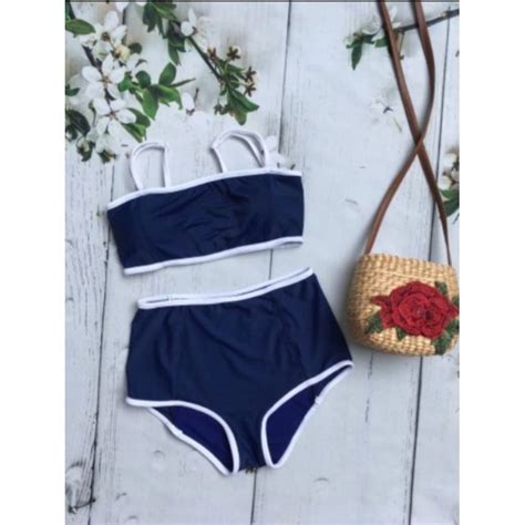 Bikini mảnh tone xanh viền trắng gợi cảm Chiaki vn