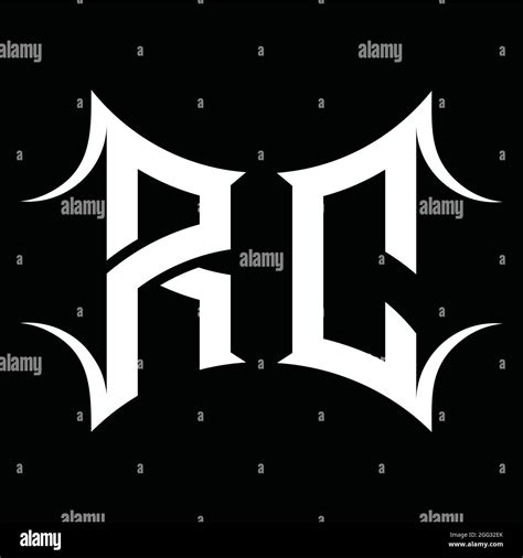 Rc Logo Monogram Letter With Shield And Slice Style Blackground Design