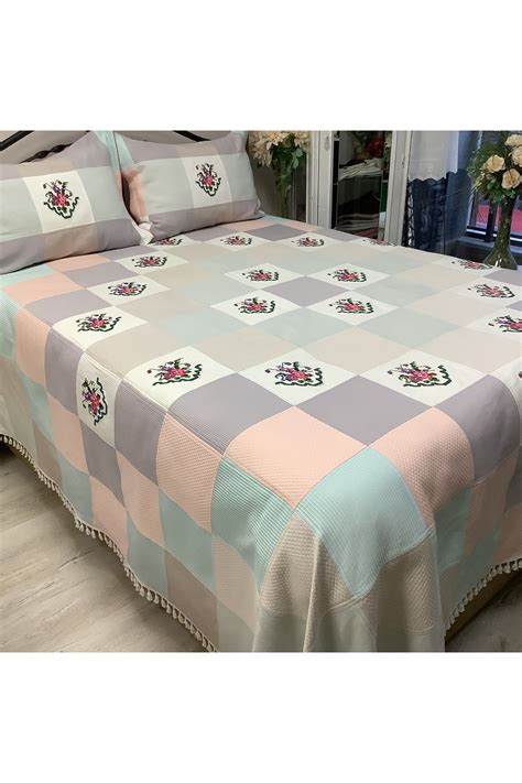 OYA home Patchwork Kaneviçeli Yatak Örtüsü 3 parça Fiyatı Yorumları