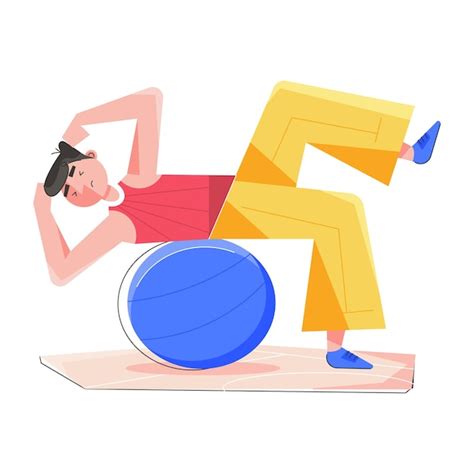 Premium Vector A Man Is Doing A Pilates Exercise