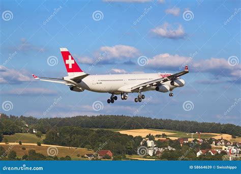 Airbus A 330 Swiss Air Editorial Stock Image Image Of Engine 58664639