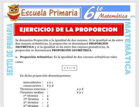 Ejercicios De Proporci N Para Sexto De Primaria Escuela Primaria