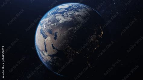 Planet Earth Space Scene 3D Rendering Stock Illustration | Adobe Stock