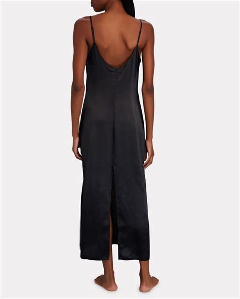 La Perla Silk Charmeuse Midi Slip Dress In Black Lyst