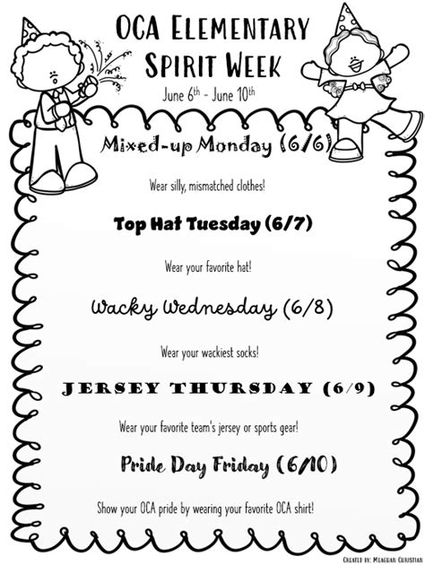 Editable Spirit Week Poster Classful