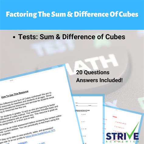 Solution Factoring A Sum And Difference Of Cubes Studypool