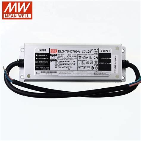 MEAN WELL ELG 75 C700A 3Y 75W 700mA 53 107V Constant Current Led Driver