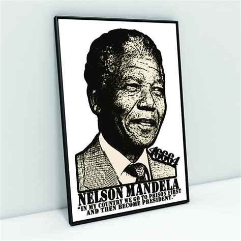 Quadro Decorativo A4 Nelson Mandela Fotografico Submarino